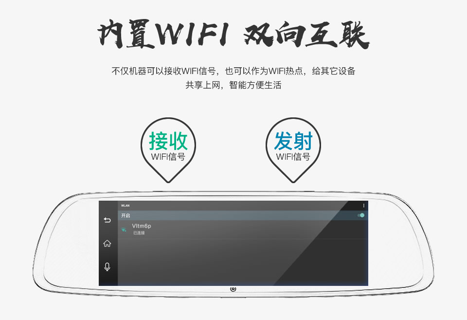 內置WIFI，雙向互聯